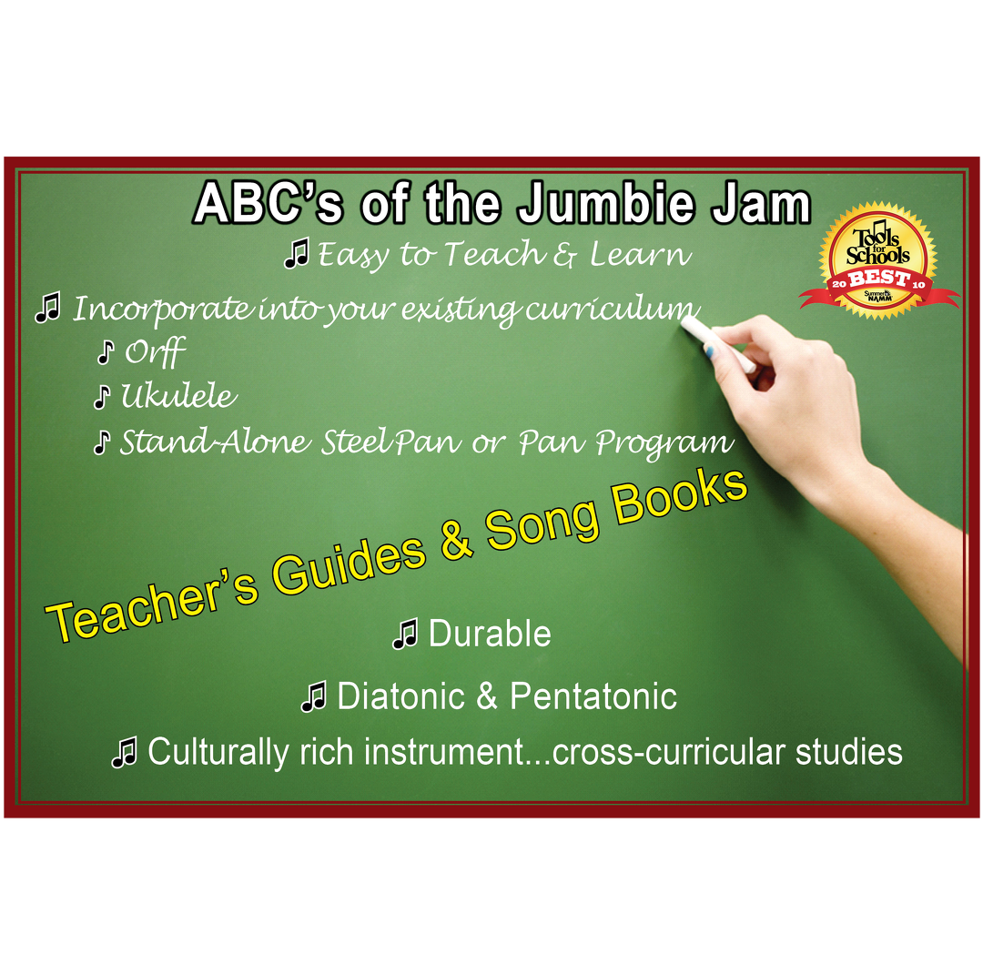 Jumbie Jam Steel Drum Educators 4-Pack - Metal Z-Floor Stands - Silver Pans (G) 3