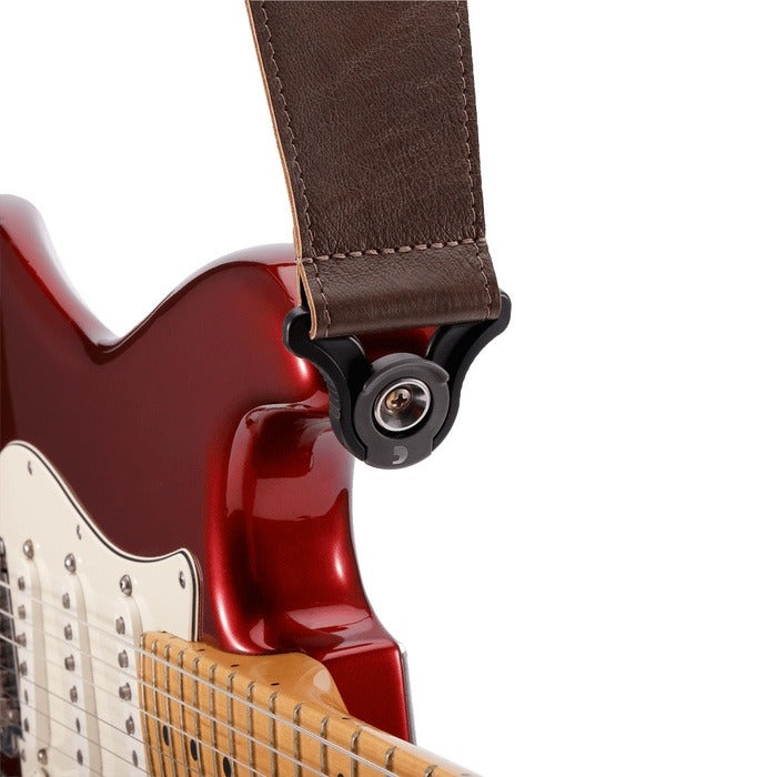 D'Addario Comfort Leather Auto Lock 2.5" Guitar Strap - Brown