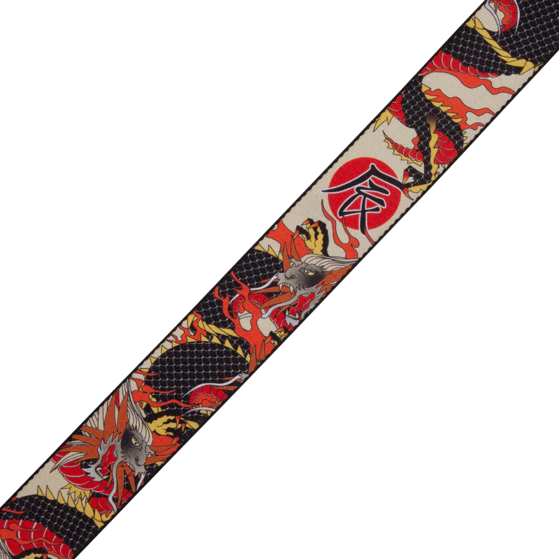 Levys MPD2-123 Polyester Guitar Strap - Traditional Red Dragon 2