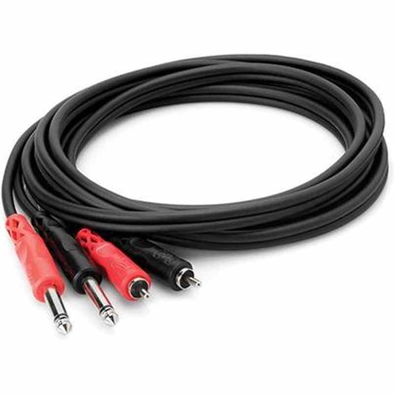 Hosa CPR201 RCA (Mono) - 1/4" (Male Mono) Dual Tip Cable 3.3'