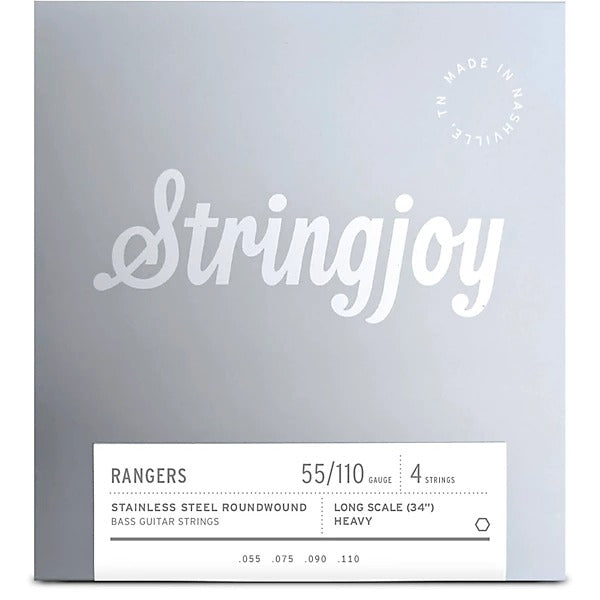 Stringjoy Rangers (55-110) 4 String Long Scale Stainless Steel Bass Guitar Strings - Heavy