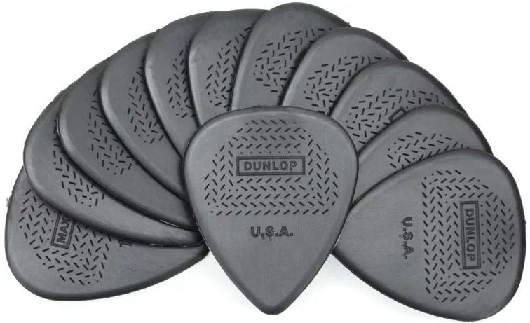 Dunlop 1.14 Nylon Max Grip Picks (Gray) - 12 Pack