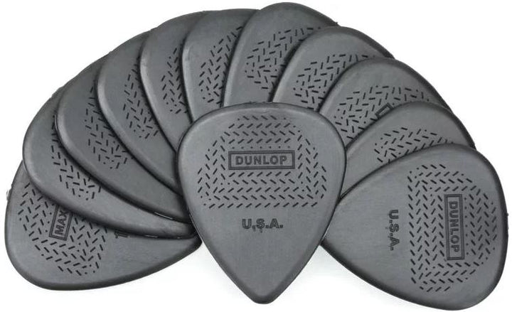 Dunlop 1.14 Nylon Max Grip Picks (Gray) - 12 Pack