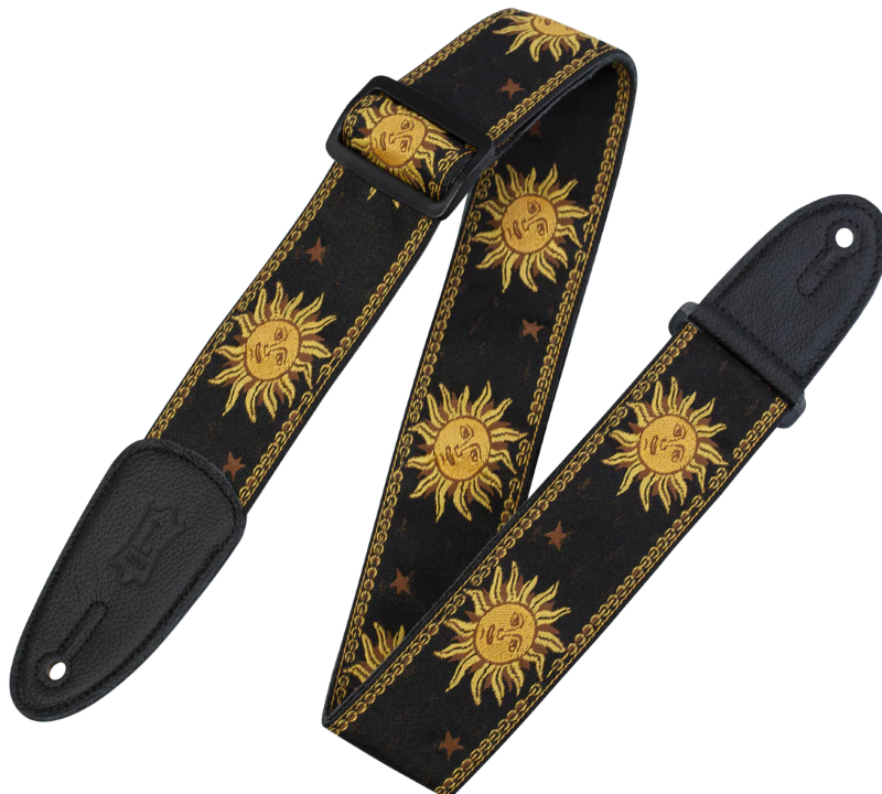 Levys MPJG-SUN-BLK 2\" Wide Jacquard Guitar Strap - Black