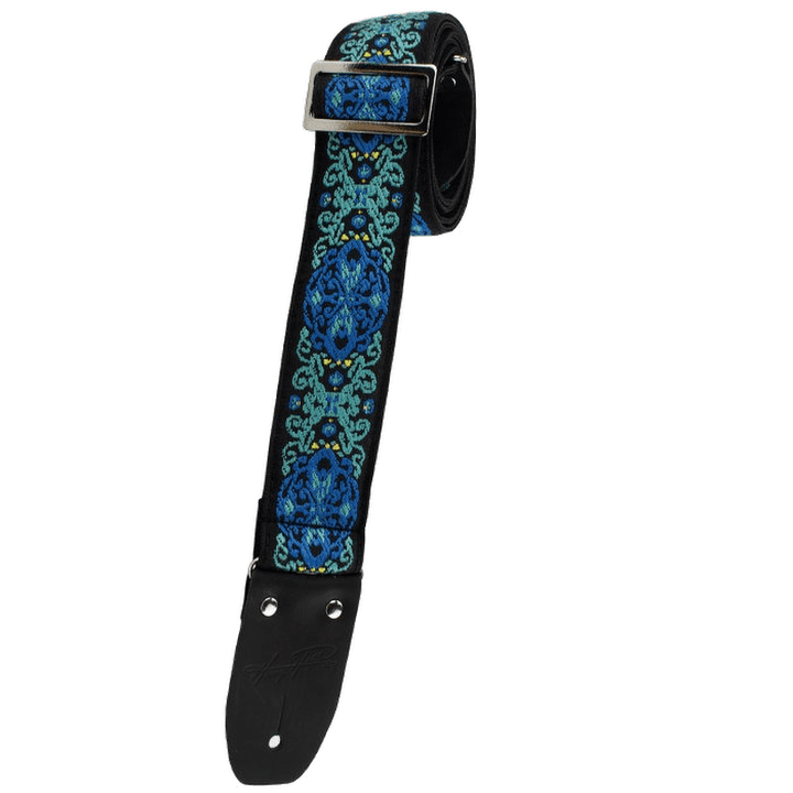 Henry Heller 2" Tri-Glide Woven Jacquard Guitar Strap - Blue Green