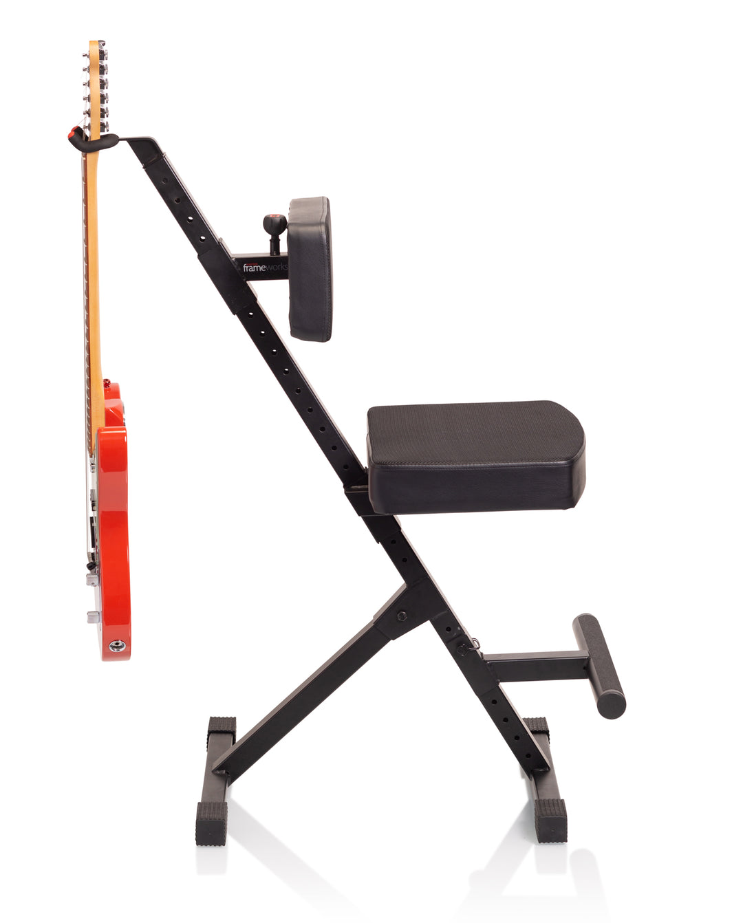 Frameworks GFW-GTR-SEATDLX Deluxe Guitar Seat w/ Adjustable Back Rest & Guitar Hanger
