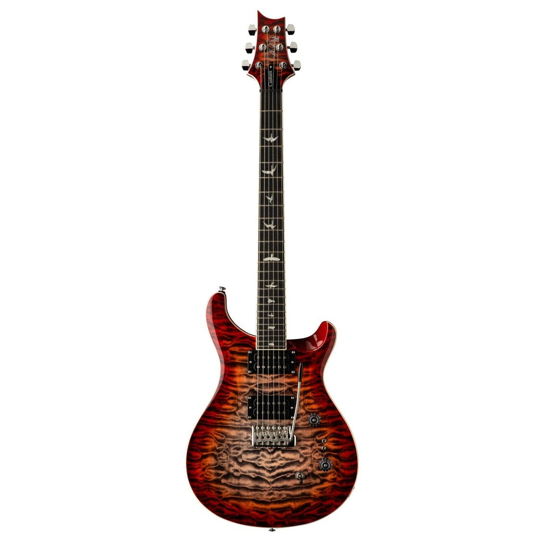 PRS SE Custom 24-08 Quilt Electric Guitar - Charcoal Cherry Burst 5