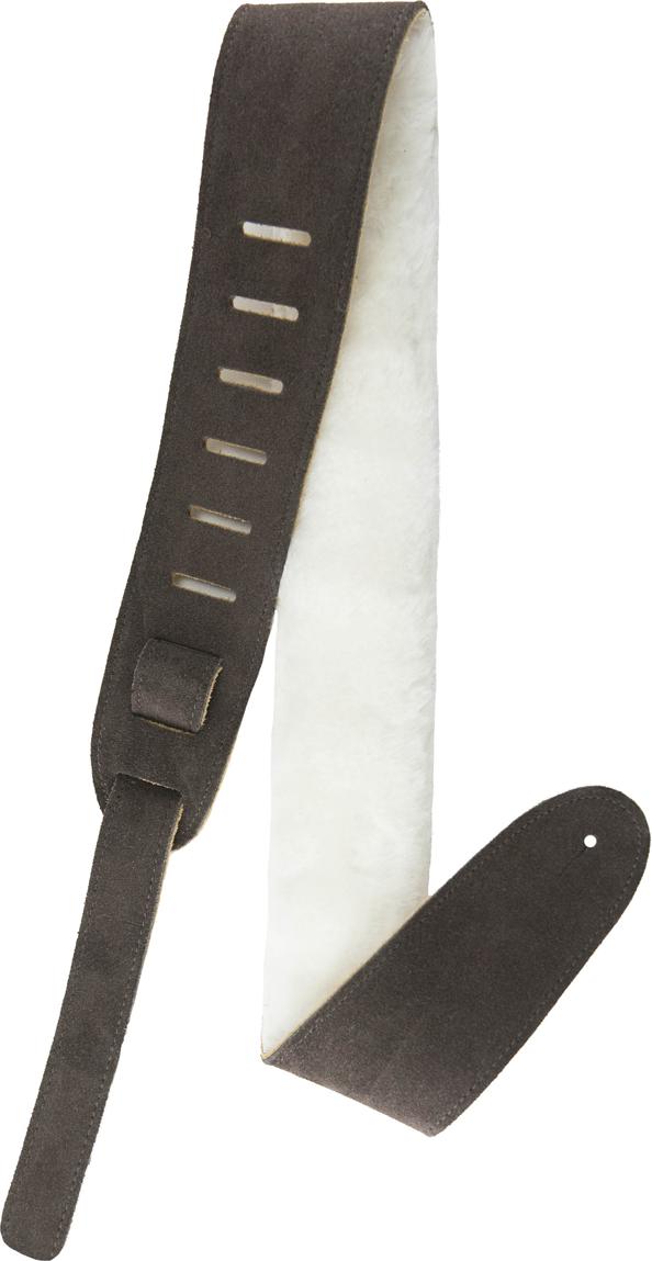 Perri's 2.5″ Brown Soft Suede with Soft Backing And Furry Sheep Skin Pad