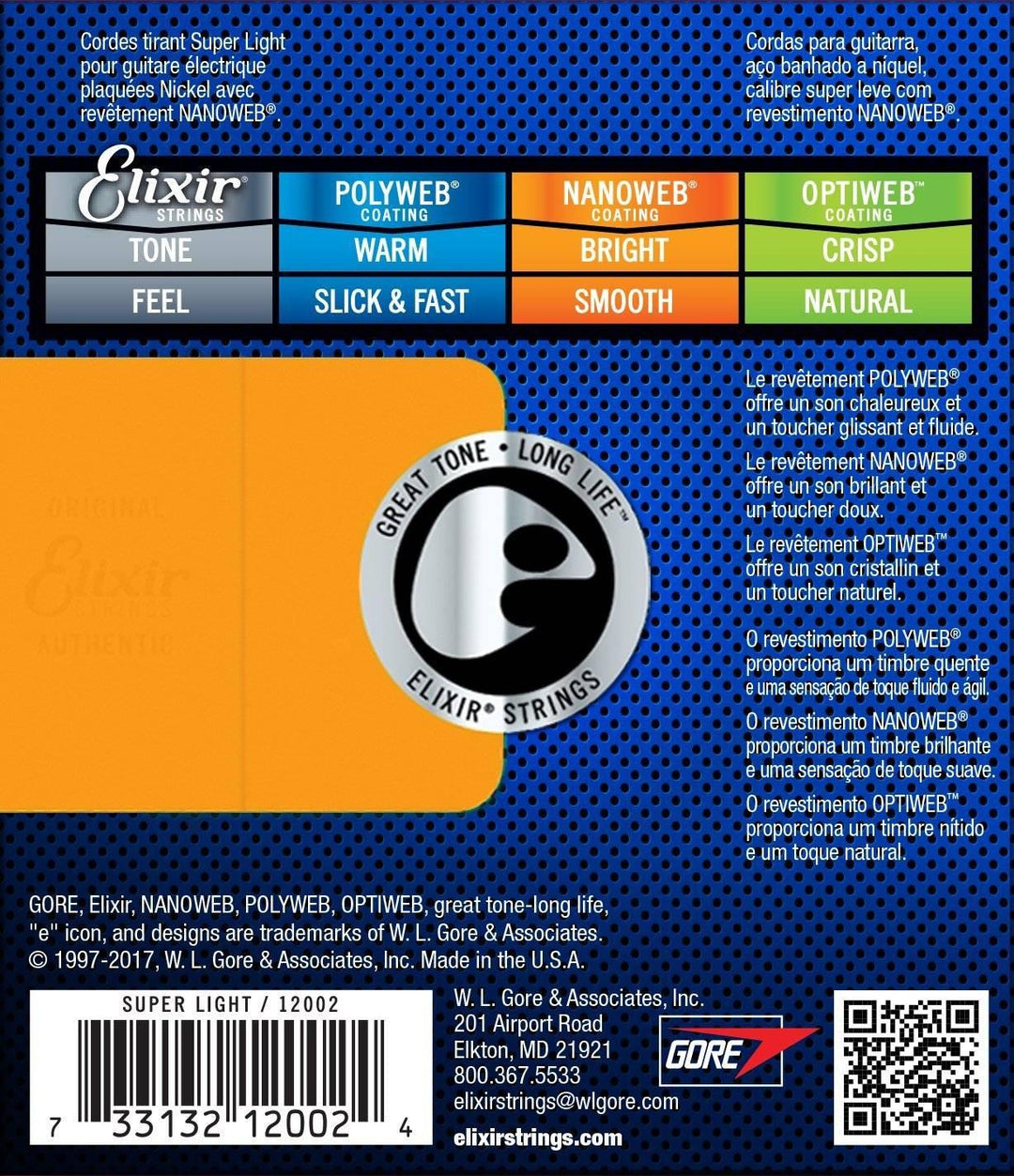 Elixir Anti-Rust Electric NANOWEB 6-String Set - Super Lt. 2