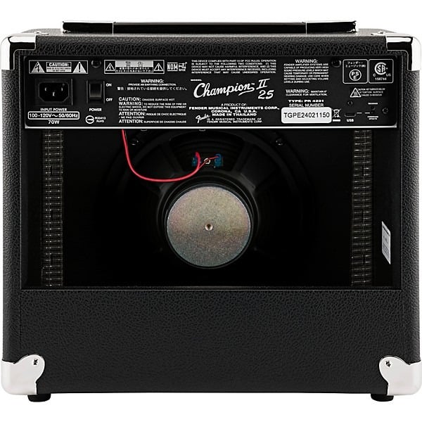 Fender Champion II 25 Combo Guitar Amplifier - Black 3