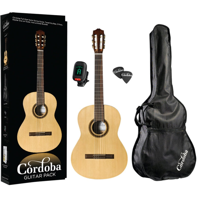 Cordoba CP100 Classical Guitar Package with Gig Bag, Tuner and Picks