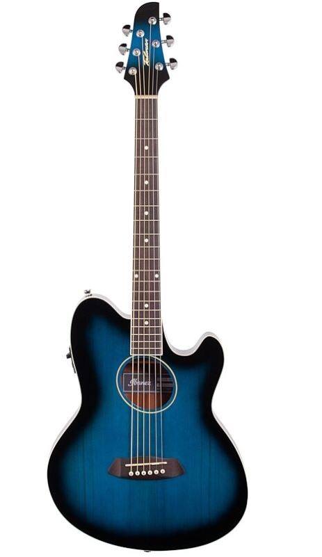 Ibanez TCY10ETBS Talman Acoustic/Electric Guitar (Transparent Blue Sunburst) No Case