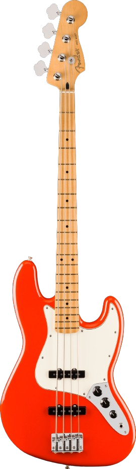 Fender Player II Jazz Electric Bass Guitar - Coral Red With Maple Fingerboard 5