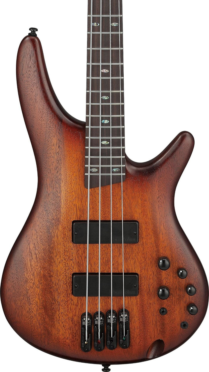 Ibanez SR500AMHL Standard 4-String Electric Bass Guitar - Mahogany Brown Burst Low Gloss