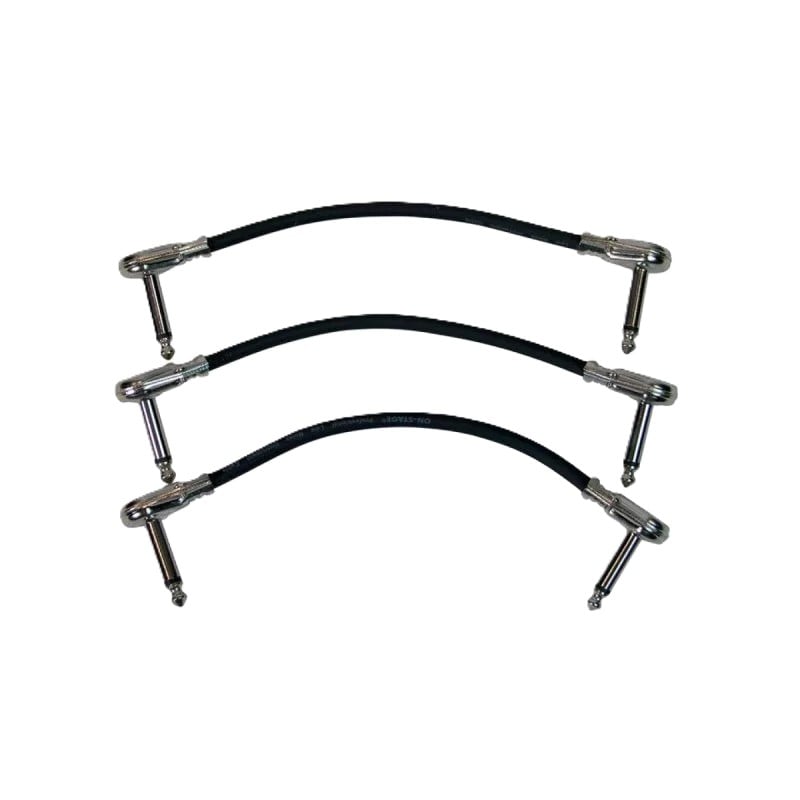 Onstage PC506B-3PK 6\" Patch Cable with Pancake Connectors - Black (3 Pack) 2