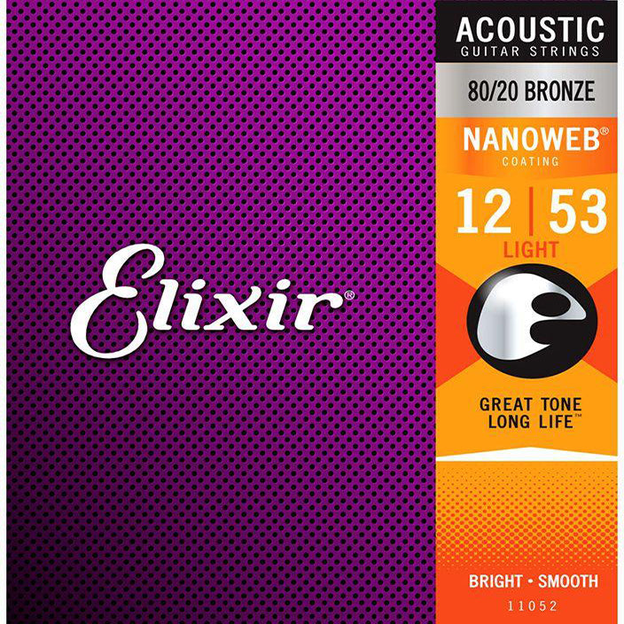 Elixir Acoustic 80/20 Bronze NANOWEB 6-String Set - Lt.