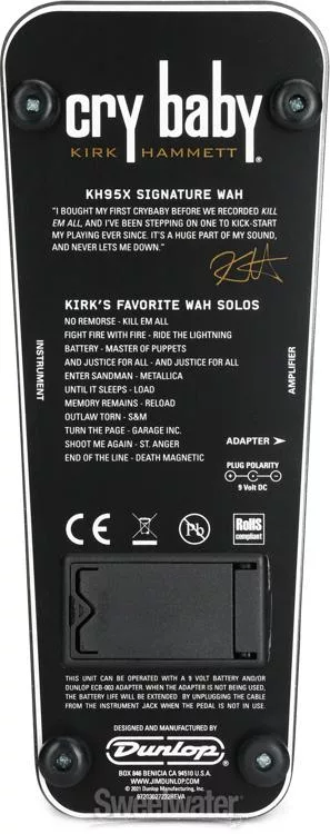 Dunlop KH95X Kirk Hammett Signature Cry Baby Wah Pedal (Purple)