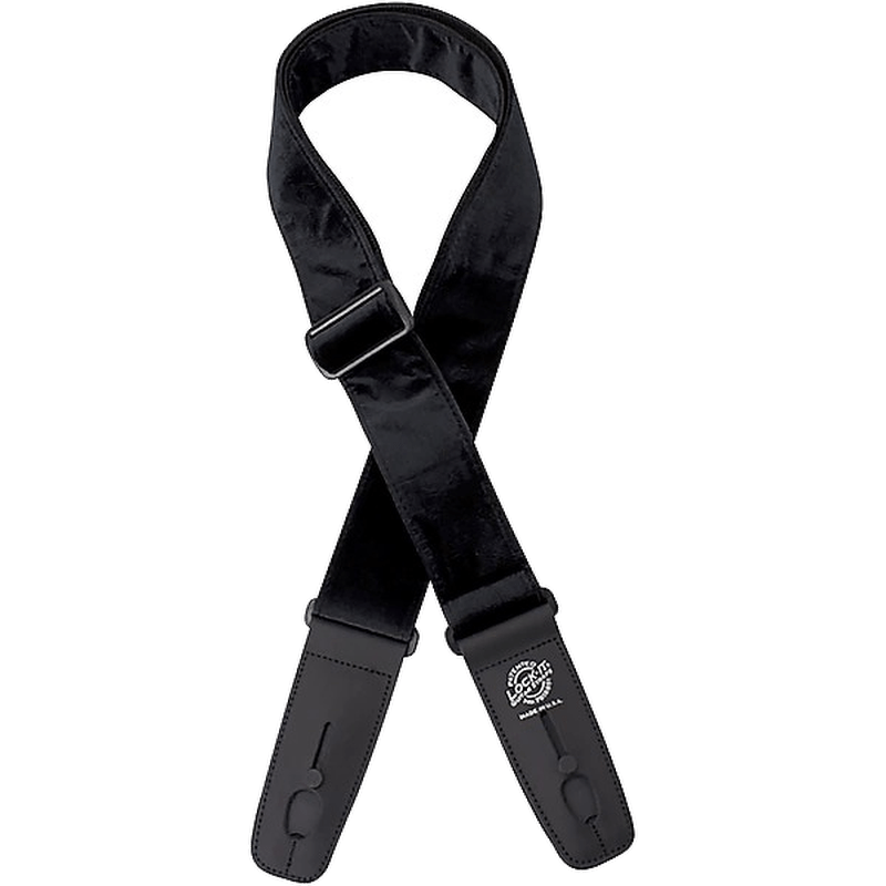 Lock-It Straps 2" Crushed Velvet Guitar Strap - Black