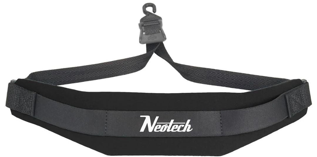 Neotech Extra Long Size Soft Saxophone Strap With Open Hook - Black