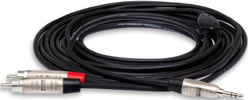 Hosa HMR-003Y 3.5mm TRS to Dual RCA Male Pro Stereo Breakout Cable  - 3 Foot