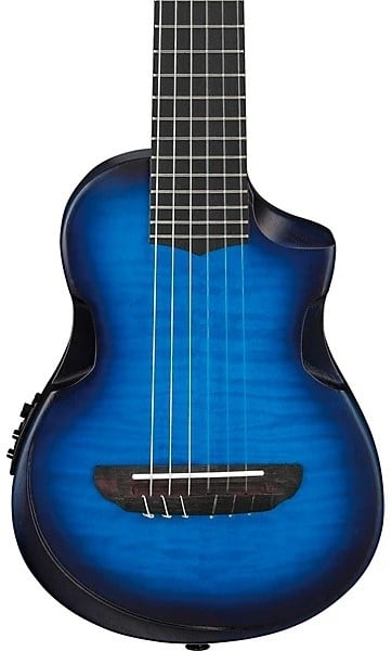 Ibanez AUP10N Nylon-String Piccolo Acoustic Electric Guitar - Transparent Blue Burst