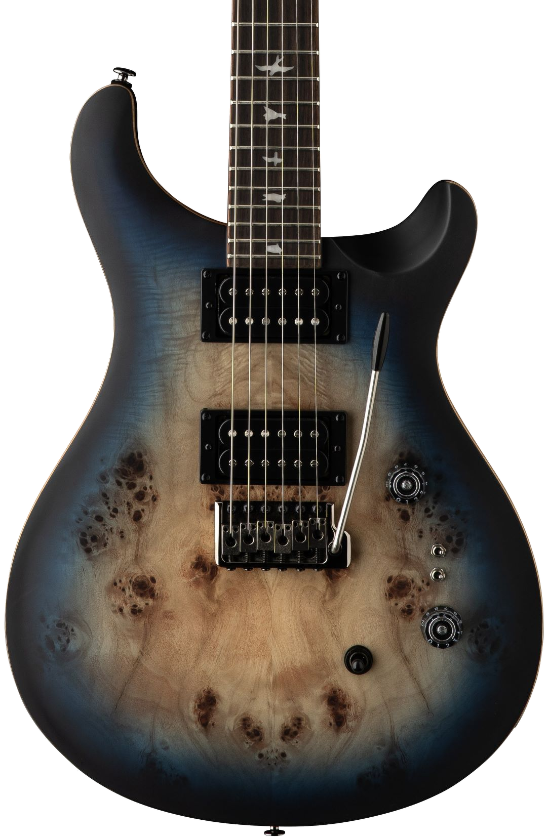 PRS 'Limited Edition' SE Custom 24-08 Poplar Burl Electric Guitar - Lake Blue Midnight Burst