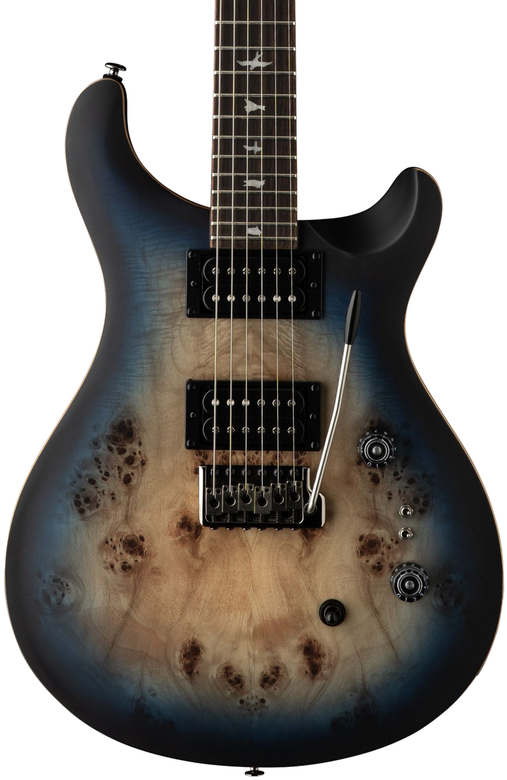 PRS 'Limited Edition' SE Custom 24-08 Poplar Burl Electric Guitar - Lake Blue Midnight Burst