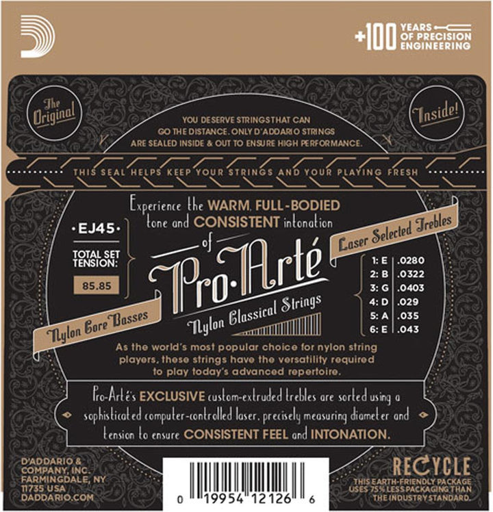 D'Addario EJ48 Classical Gold Hard Tension String Set 2