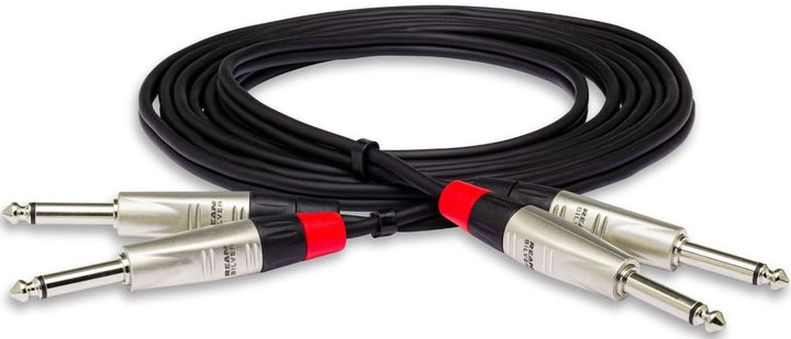 Hosa HPP-005X2 Pro Stereo Interconnect Cable - Dual REAN 1/4" TS Male to Dual REAN 1/4" TS Male - 5FT
