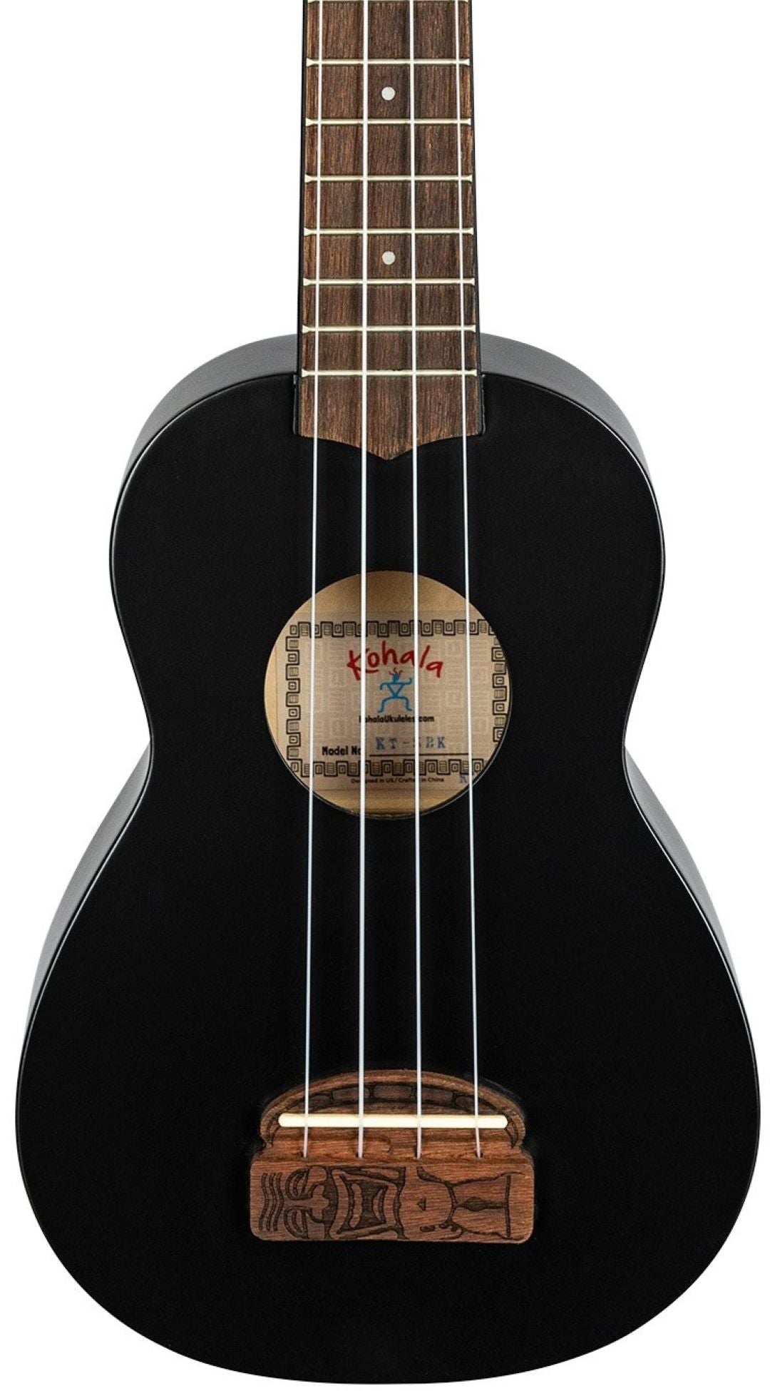 Kohala KT-BK 'Tiki Series' Soprano Ukulele - Black
