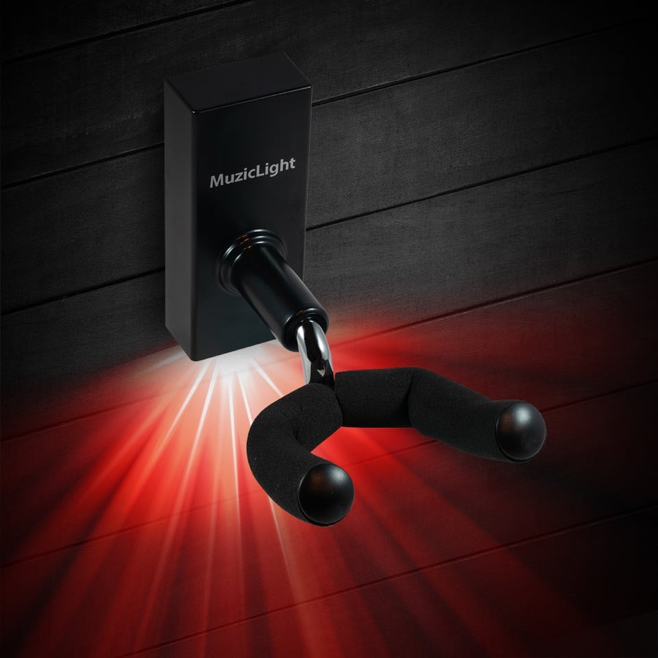 MuzicLight MZW102 Guitar Wall Hanger | Backlit - Red