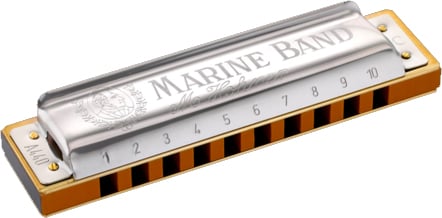 Hohner 1896BXA Marine Band Harmonica with Case (Key of A)
