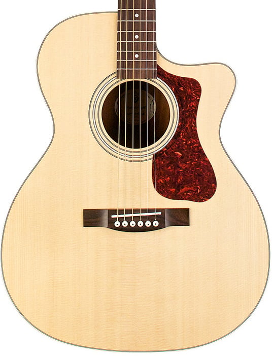Guild OM-240-CE Acoustic-Electric Cutaway Solid Top Guitar (Natural)