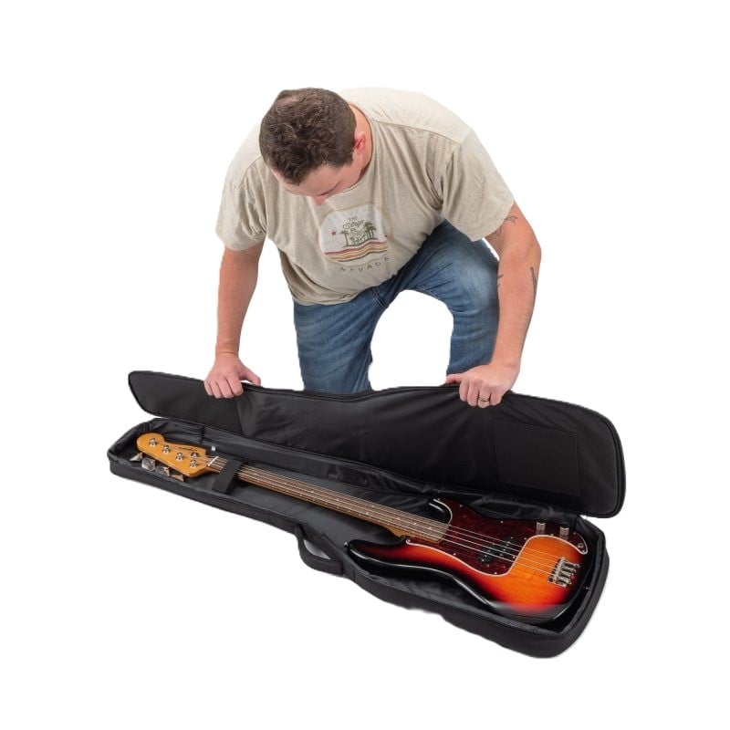 Onstage Adventure Series Bass Guitar Gig Bag - Black & Tan 3