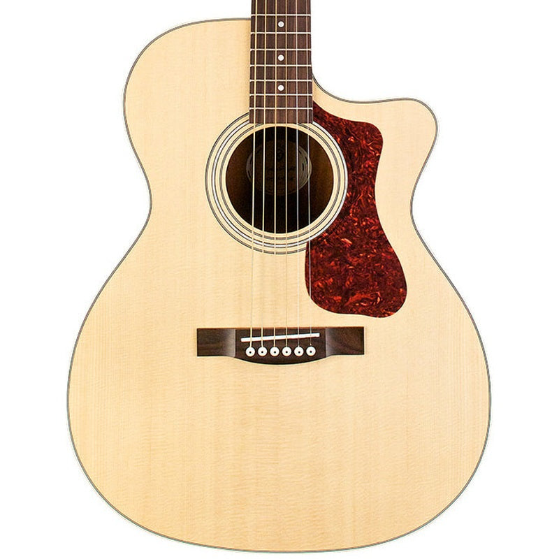 Guild OM-240-CE Acoustic-Electric Cutaway Solid Top Guitar (Natural)
