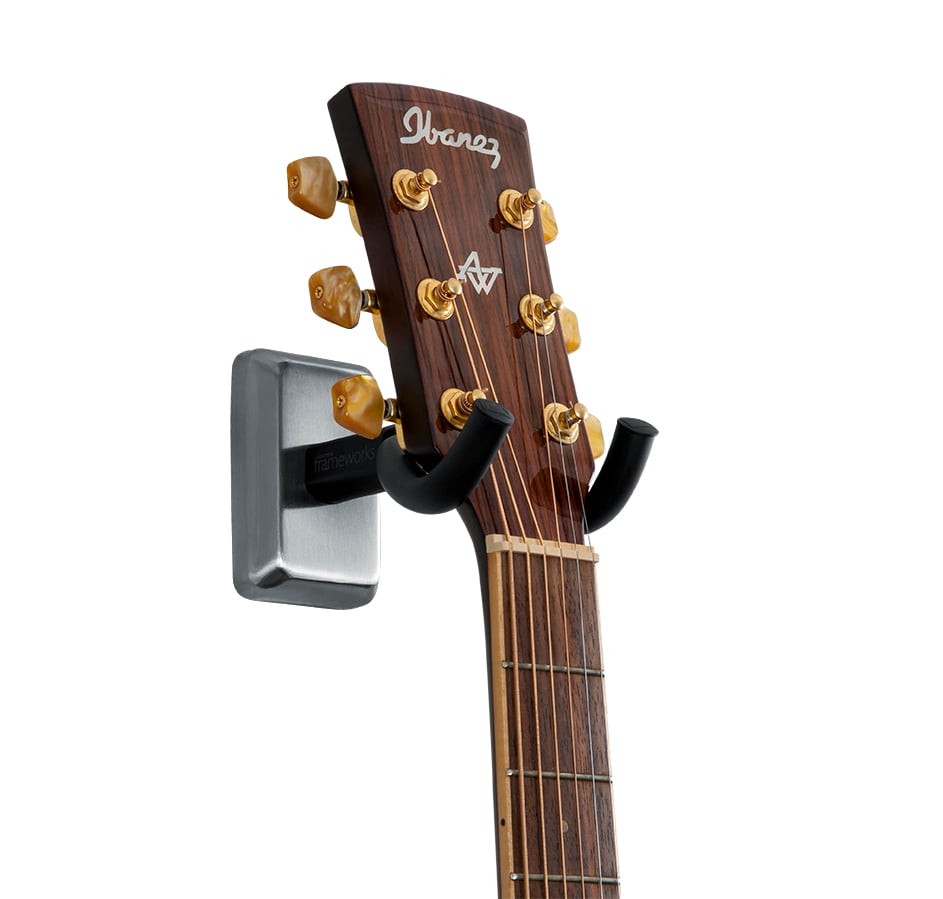 Frameworks GFWGTRHNGRSCH Chrome Wall Mount Guitar Hanger 4