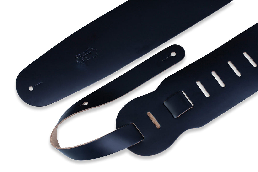 Levy's M4-BLK 3.5-Inch Leather Guitar Strap (Black)