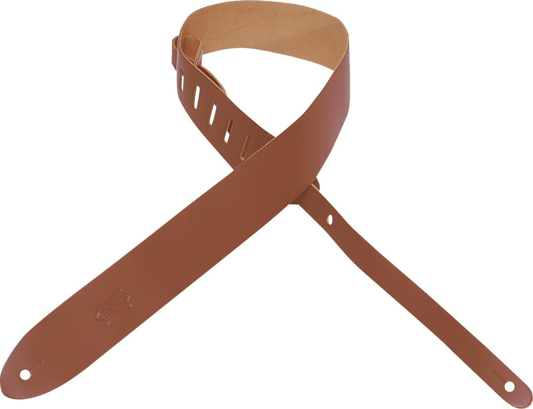 Levy M12-WAL 2\" Wide Walnut Maple Genuine Leather Guitar Strap