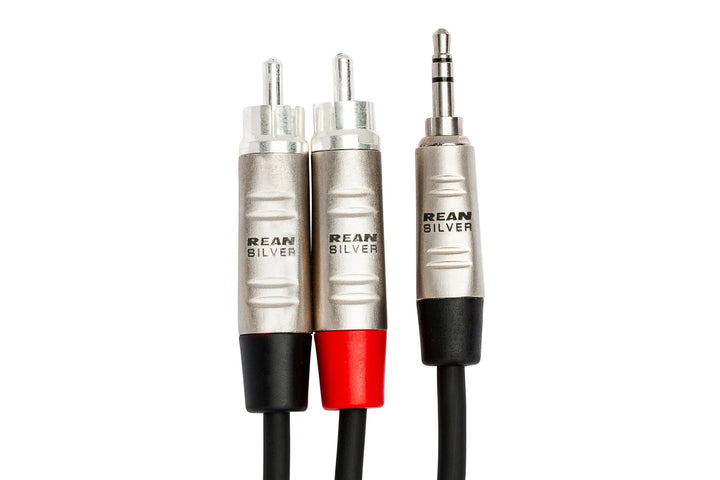 Hosa HMR-003Y 3.5mm TRS to Dual RCA Male Pro Stereo Breakout Cable  - 3 Foot 3