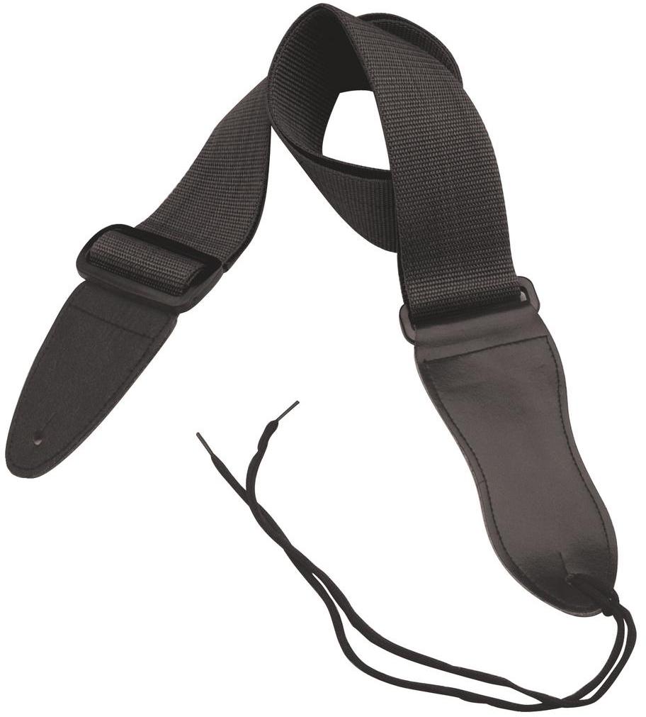 On-Stage 2\" Black Poly Nylon Guitar Strap