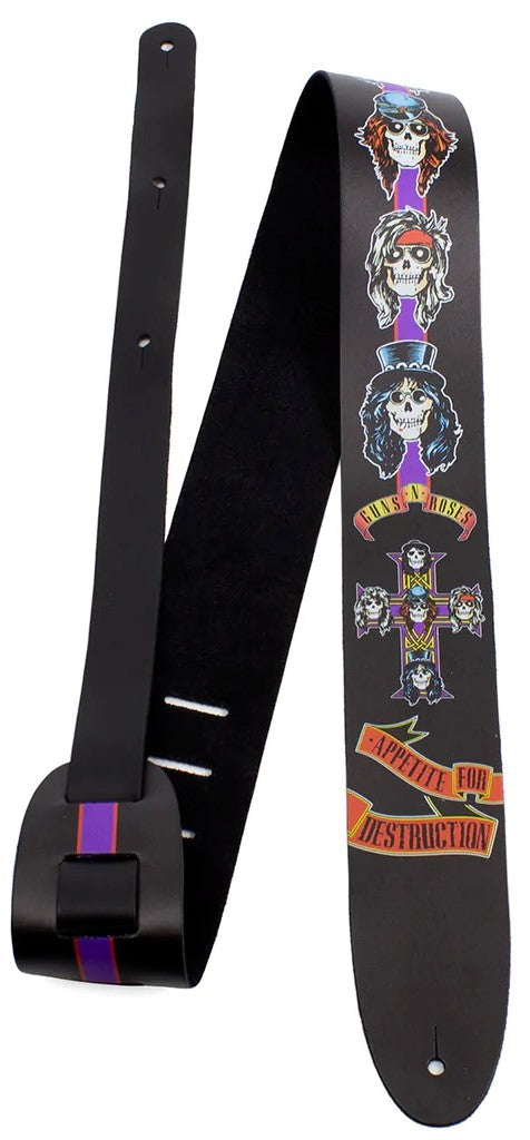 Perri 11008 2.5" Guns and Roses Appetite Leather Strap