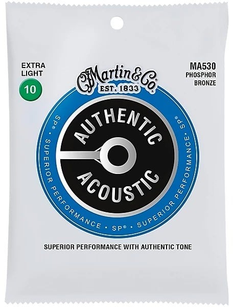 Martin MA530 92/8 Phosphor Bronze Acoustic Guitar Strings -  Extra Light