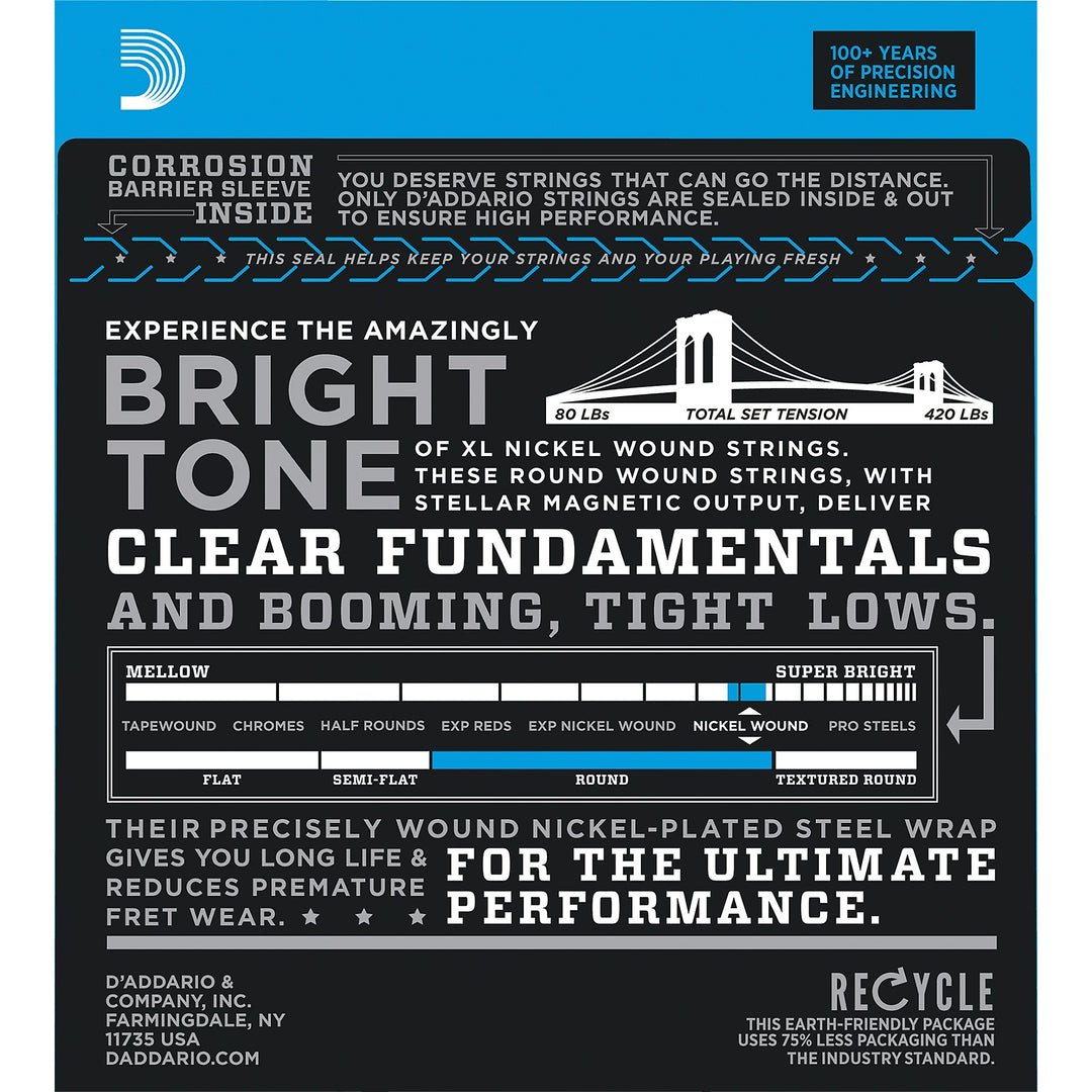 D'Addario EXL160S Bass Strings (50-105) - Short Scale