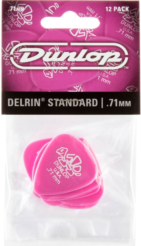 Dunlop Delrin 500 .71mm Guitar Picks (PINK) - 12 Pack