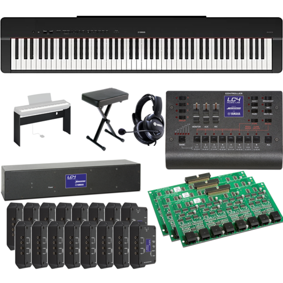 Yamaha LC4 Deluxe Music Lab for 32 Students and 1 Teacher with Yamaha P-225 Digital Pianos
