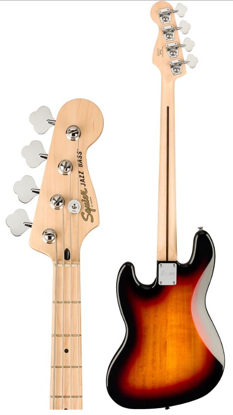 Squier Affinity Jazz Bass Guitar Maple Neck (3 Color Sunburst) - No Case