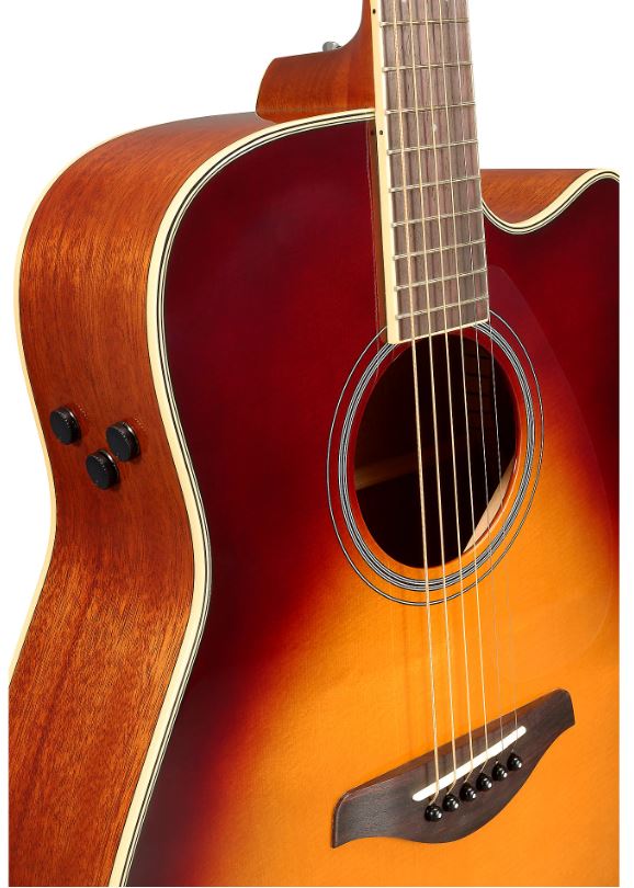 Yamaha FGC-TA TransAcoustic Dreadnought Acoustic-Electric Guitar - Brown Sunburst