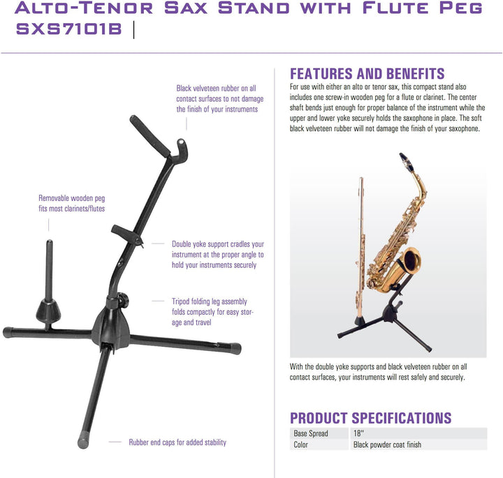 Onstage SXS7101B Alto Saxophone Stand 2