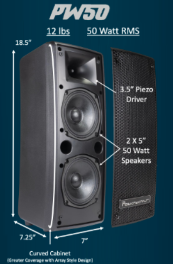 Powerwerks PW50 50-Watt Portable PA System - Black