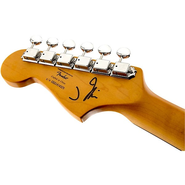 Squier J Mascis Signature Jazzmaster Electric Guitar- Vintage White With Gold Anodized Pickguard 5